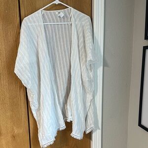 Aerie white Striped cover up Kimono